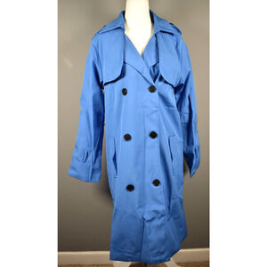 Long Trench Coat Double Breasted Large Windproof Classic Lapel Belted Overcoat